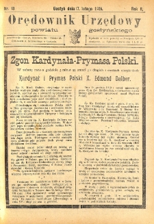 Orędownik Urzędowy Powiatu Gostyńskiego 1926.02.17 R. 8 Nr 13