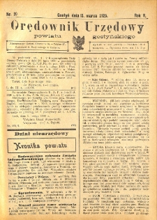 Orędownik Urzędowy Powiatu Gostyńskiego 1926.03.13 R. 8 Nr 20