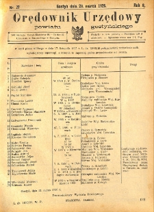Orędownik Urzędowy Powiatu Gostyńskiego 1926.03.20 R. 8 Nr 22