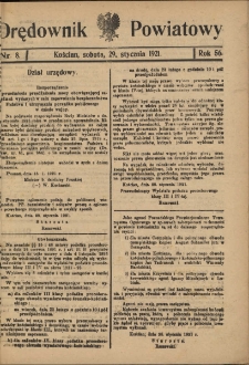 Orędownik Powiatowy (Kościan) 1921.01.29 R.56 Nr 8