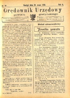 Orędownik Urzędowy Powiatu Gostyńskiego 1926.05.22 R. 8 Nr 40