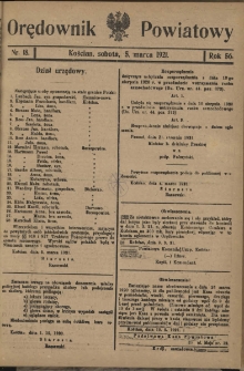 Orędownik Powiatowy (KościanOrędownik Powiatowy (Kościan) 1921.03.05 R.56 Nr 18