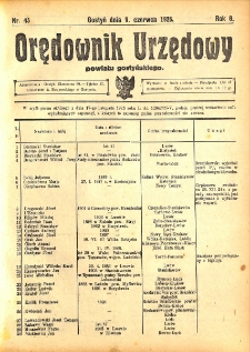 Orędownik Urzędowy Powiatu Gostyńskiego 1926.06.09 R. 8 Nr 45