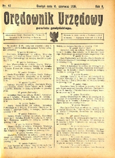 Orędownik Urzędowy Powiatu Gostyńskiego 1926.06.12 R. 8 Nr 47