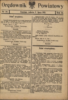 Orędownik Powiatowy (Kościan) 1921.07.09 R.56 Nr 54