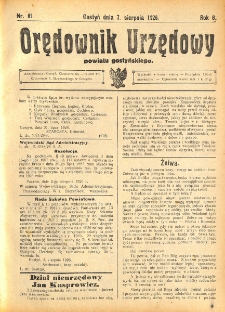 Orędownik Urzędowy Powiatu Gostyńskiego 1926.08.07 R. 8 Nr 61