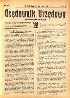 Orędownik Urzędowy Powiatu Gostyńskiego 1926.08.11 R. 8 Nr 62