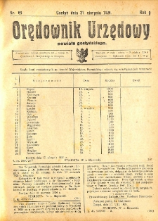 Orędownik Urzędowy Powiatu Gostyńskiego 1926.08.21 R. 8 Nr 65