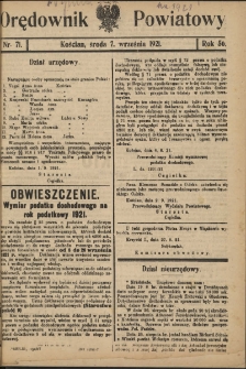 Orędownik Powiatowy (KościanOrędownik Powiatowy (Kościan) 1921.09.07 R.56 Nr 71