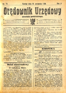 Orędownik Urzędowy Powiatu Gostyńskiego 1926.09.18 R. 8 Nr 73