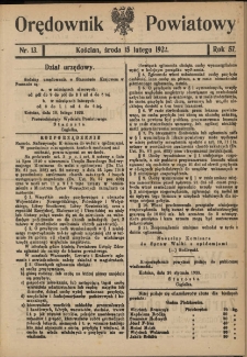 Orędownik Powiatowy (Kościan) 1922.02.15 R.57 Nr 13