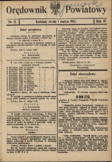Orędownik Powiatowy (Kościan) 1922.03.01 R.57 Nr 17
