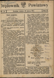 Orędownik Powiatowy (Kościan) 1922.03.25 R.57 Nr 24
