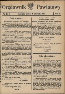 Orędownik Powiatowy (Kościan) 1922.04.01 R.57 Nr 26