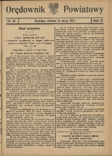 Orędownik Powiatowy (Kościan) 1922.05.13 R.57 Nr 38