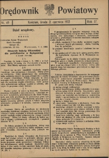 Orędownik Powiatowy (Kościan) 1922.06.21 R.57 Nr 49