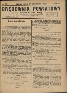 Orędownik Powiatowy (Kościan) 1922.10.14 R.57 Nr 82