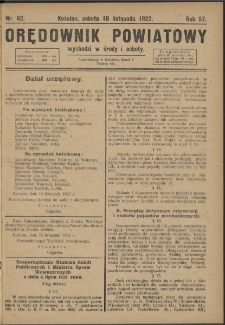 Orędownik Powiatowy (Kościan) 1922.11.18 R.57 Nr 92