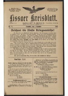 Lissaer Kreisblatt. 1916.09.02 Nr 71