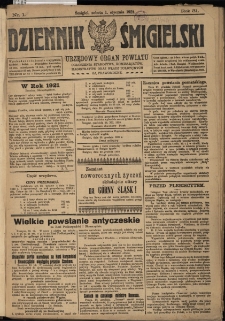 Dziennik Śmigielski 1921.01.01 R.31 Nr 1