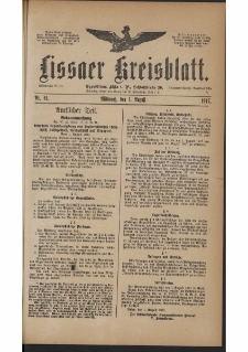Lissaer Kreisblatt. 1917.08.01 Nr 61