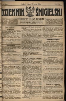Dziennik Śmigielski 1921.02.15 R.31 Nr 36