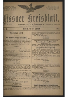 Lissaer Kreisblatt. 1918.02.27 Nr 16