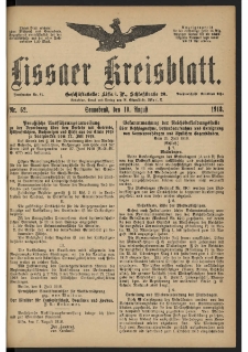 Lissaer Kreisblatt. 1918.08.10 Nr 62