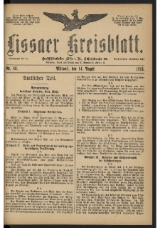 Lissaer Kreisblatt. 1918.08.14 Nr 63