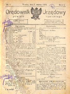 Orędownik Urzędowy Powiatu Rawickiego 1925.03.07 R.1 Nr 1