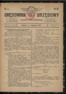 Orędownik Urzędowy Powiatu Kościańskiego 1924.01.05 R.60 Nr 1