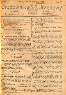 Orędownik Urzędowy Powiatu Rawickiego 1928.06.21 R.4 Nr 25