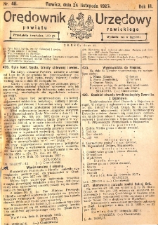 Orędownik Urzędowy Powiatu Rawickiego 1927.11.24 R.3 Nr 48