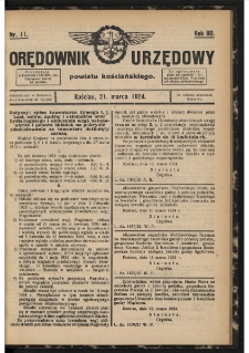 Orędownik Urzędowy Powiatu Kościańskiego 1924.03.21 R.60 Nr 11