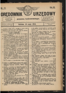 Orędownik Urzędowy Powiatu Kościańskiego 1924.05.23 R.60 Nr 18