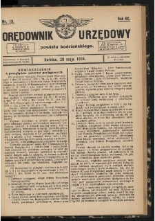 Orędownik Urzędowy Powiatu Kościańskiego 1924.05.28 R.60 Nr 19