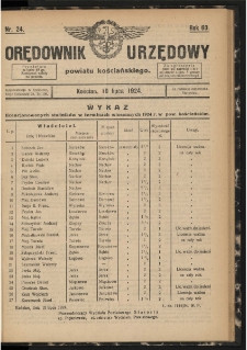 Orędownik Urzędowy Powiatu Kościańskiego 1924.07.16 R.60 Nr 24