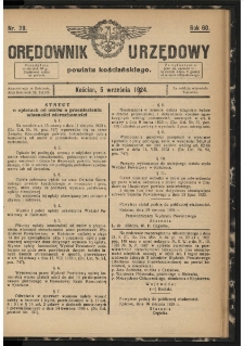 Orędownik Urzędowy Powiatu Kościańskiego 1924.09.05 R.60 Nr 28