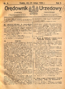 Orędownik Urzędowy Powiatu Rawickiego 1929.02.21 R.5 Nr 8