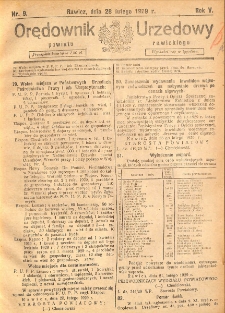 Orędownik Urzędowy Powiatu Rawickiego 1929.02.28 R.5 Nr 9