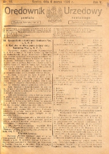 Orędownik Urzędowy Powiatu Rawickiego 1929.03.09 R.5 Nr 10