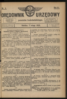 Orędownik Urzędowy Powiatu Kościańskiego 1925.02.07 R.61 Nr 4