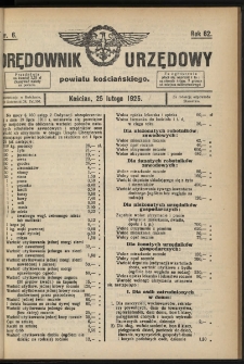 Orędownik Urzędowy Powiatu Kościańskiego 1925.02.25 R.62 Nr 6