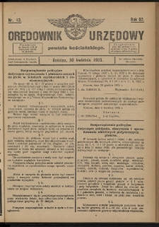 Orędownik Urzędowy Powiatu Kościańskiego 1925.04.30 R.62 Nr 13
