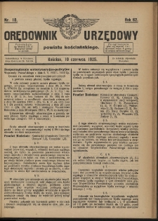 Orędownik Urzędowy Powiatu Kościańskiego 1925.06.10 R.62 Nr 18