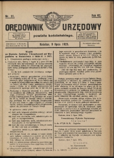 Orędownik Urzędowy Powiatu Kościańskiego 1925.07.09 R.62 Nr 21