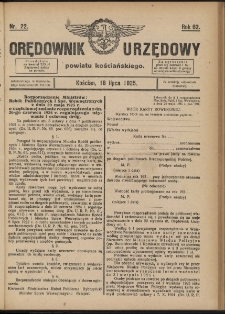 Orędownik Urzędowy Powiatu Kościańskiego 1925.07.18 R.62 Nr 22