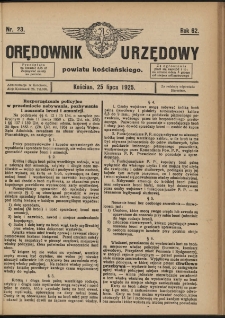Orędownik Urzędowy Powiatu Kościańskiego 1925.07.25 R.62 Nr 23