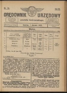Orędownik Urzędowy Powiatu Kościańskiego 1925.08.01 R.62 Nr 24