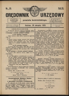 Orędownik Urzędowy Powiatu Kościańskiego 1925.08.29 R.62 Nr 28